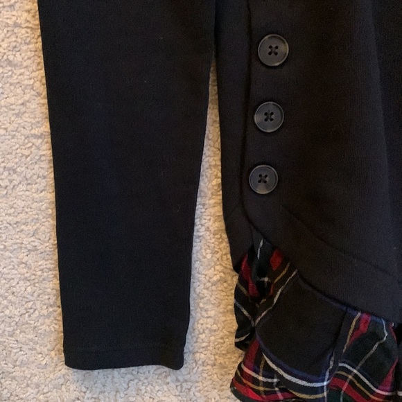 Loft Black Top with Plaid Ruffle Trim - Picture 4 of 8